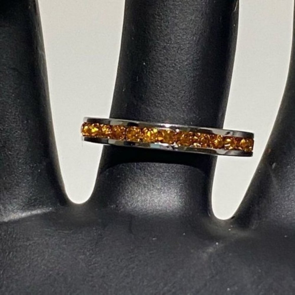 Traditions Jewelry Company November Topaz 925 Sterling Silver Wedding Ring Sz 8